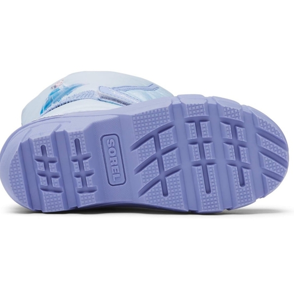 💜NWT🧊 Frosted Purple Disney X Sorel Youth Flurry 'Frozen' Snow Boots Big Girl - Picture 3 of 7